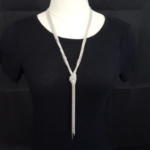 Silver Tone Tassle Necklace